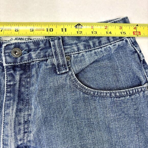 Vintage 90s Paco Jeans Denim Shorts Men‎ 32 Embroidered Logo Wide Leg Skater EUC - Picture 5 of 9